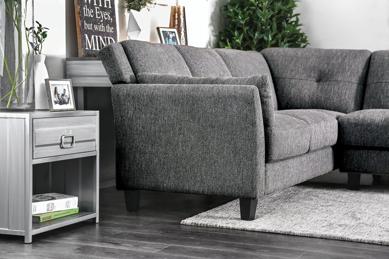 Kaleigh - Gray -  L Shape Sectional Sofa - Ornate Home