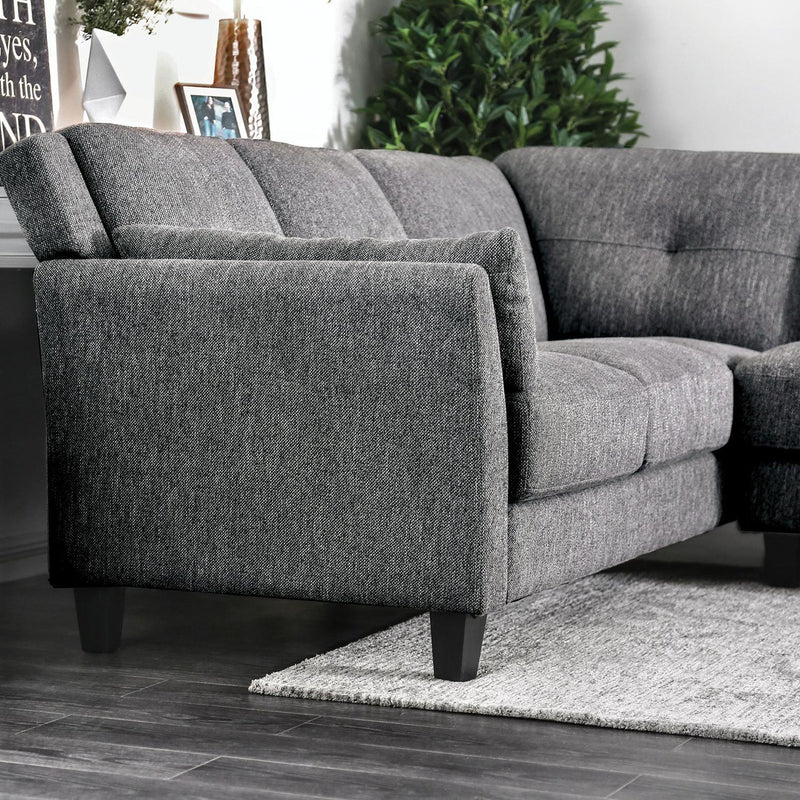 Kaleigh - Gray -  L Shape Sectional Sofa - Ornate Home