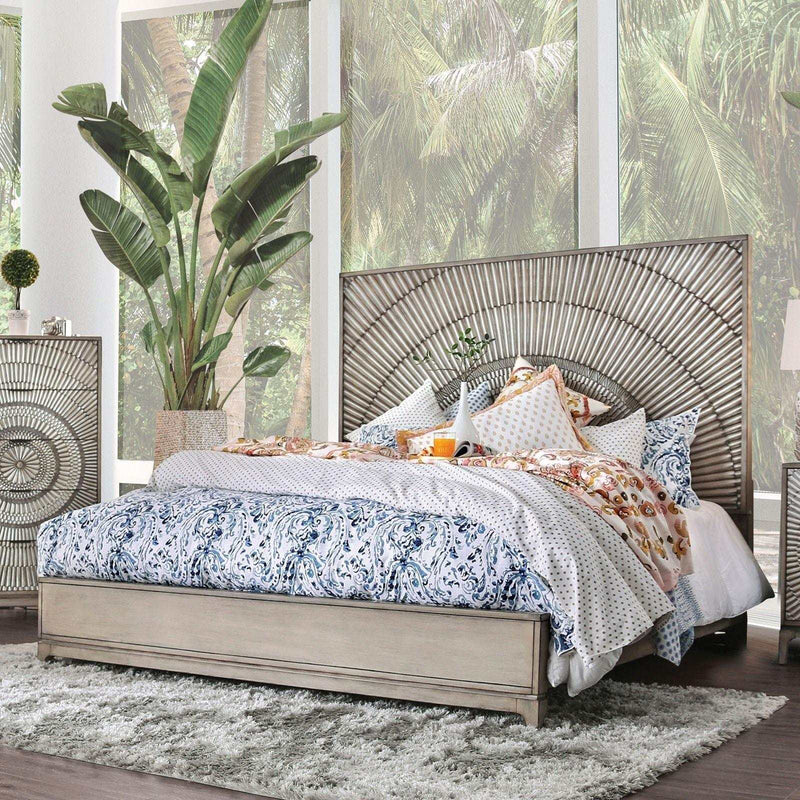 Kamalah - Antique Gray - E. King Bed - Ornate Home