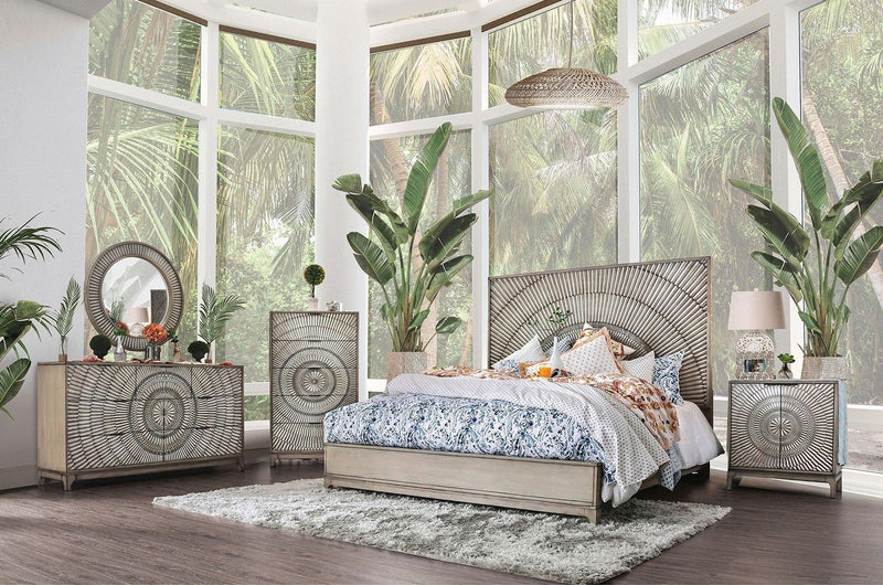 Kamalah - Antique Gray - California King Bed - Ornate Home