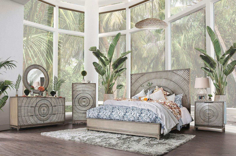 Kamalah - Antique Gray - E. King Bed - Ornate Home