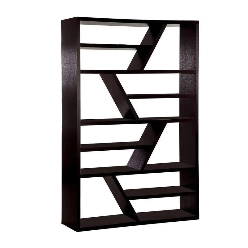 Kamloo - Espresso - Zig-Zag Display / Book Shelf - Ornate Home