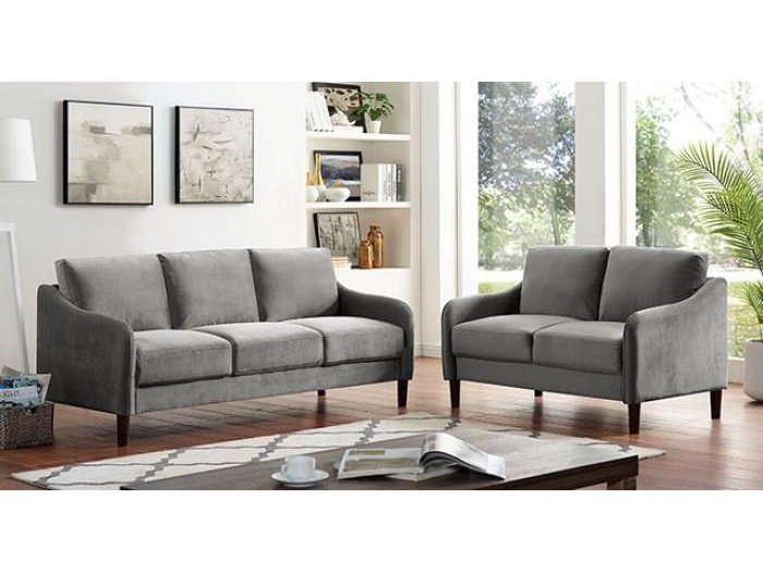 Kassel - Gray - Stationary Sofa & Loveseat - 2pc - Ornate Home