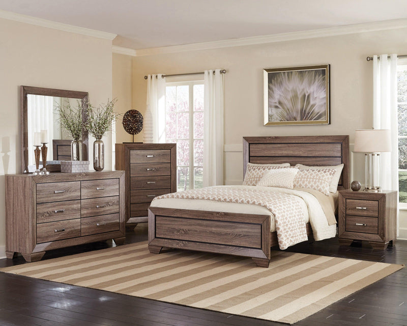 Kauffman - Washed Taupe - Eastern King Panel Bed - Ornate Home