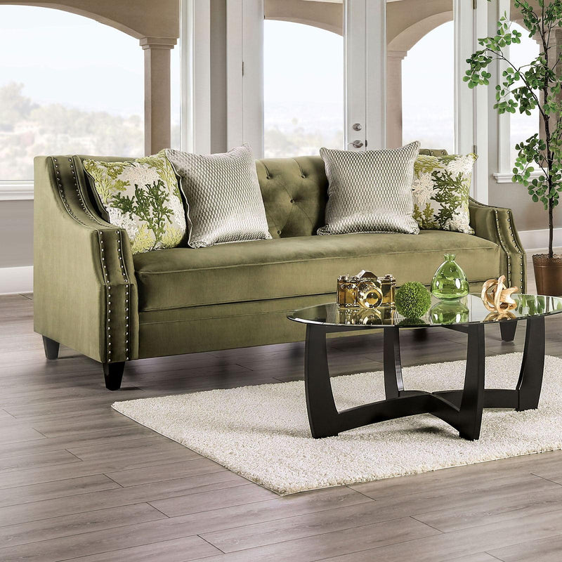 Kaye - Green - Stationary Sofa & Loveseat - 2pc - Ornate Home