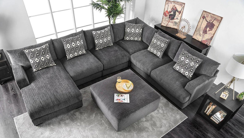 Kaylee - Gray - U - Shape Sectional Sofa w/ Left Chaise - Ornate Home