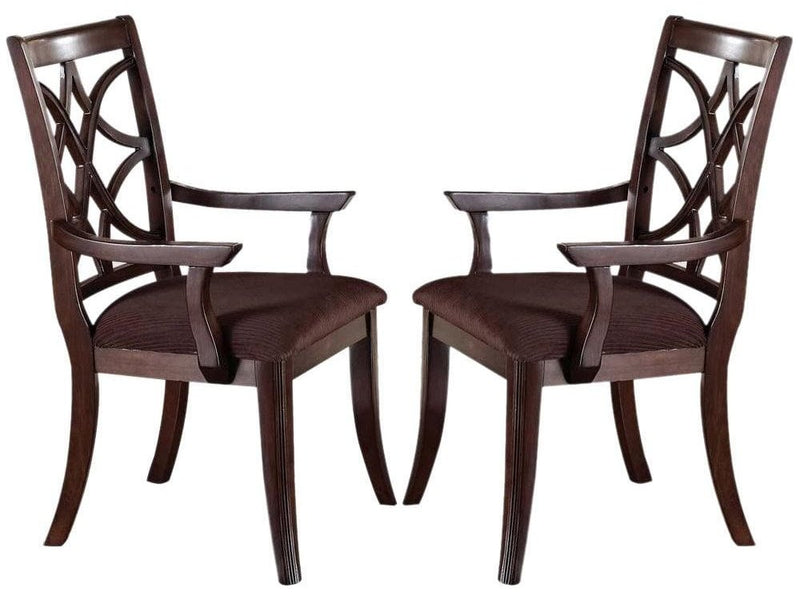 Keenan - Dark Walnut - Dining Arm Chairs (Set of 2) - Ornate Home