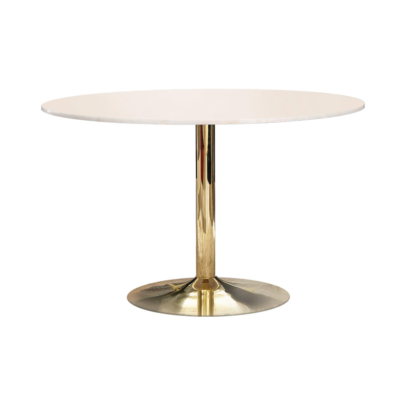 Kella - Natural Marble & Gold - Round Dining Table - Ornate Home