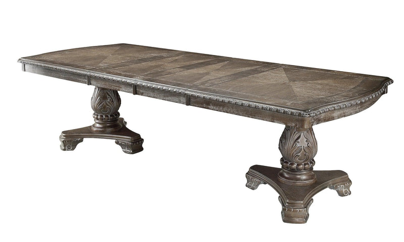 Kiera - Gray - Formal Dining Table w/ 2x 18" Leaves - Ornate Home