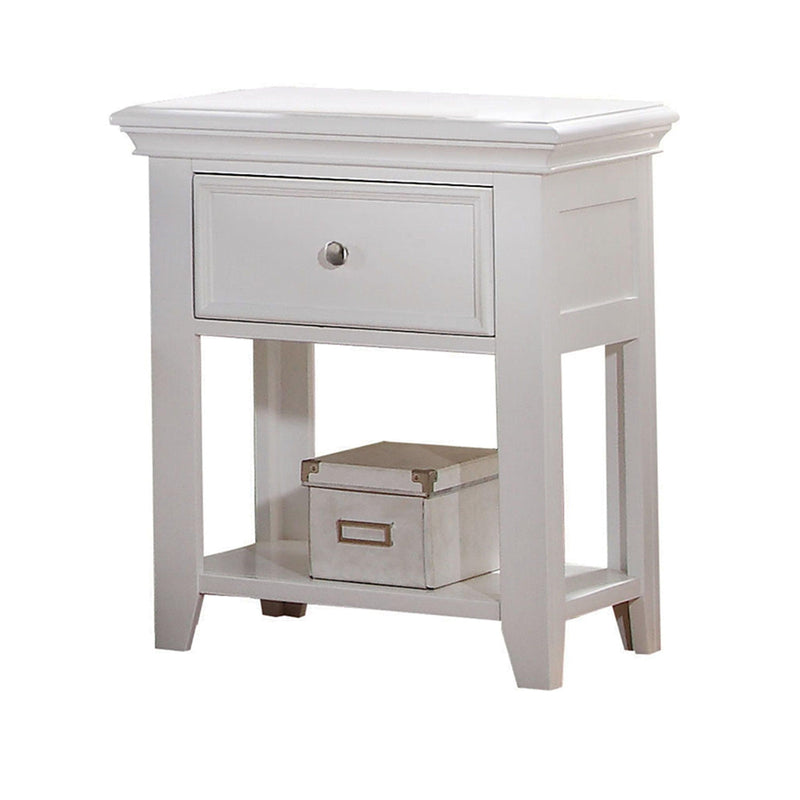 Lacey White Nightstand (1 DRAWER) - Ornate Home