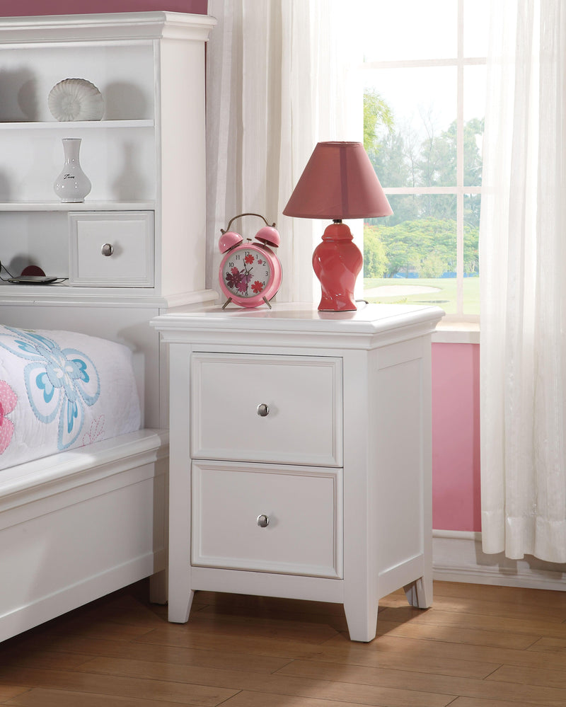 Lacey White Nightstand (2 DRAWERS) - Ornate Home