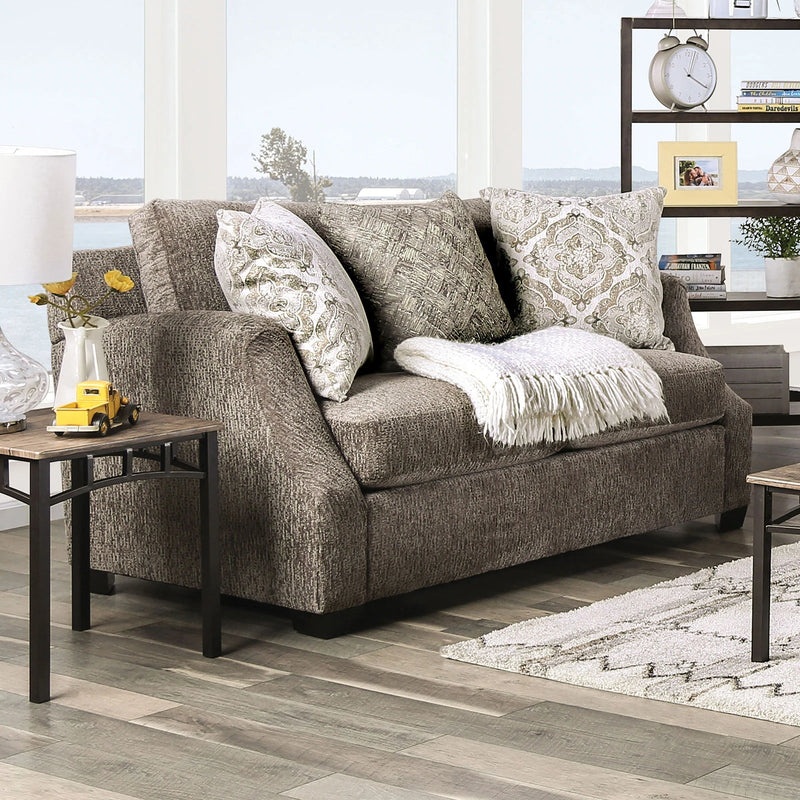 Laila - Gray - Stationary Sofa & Loveseat - 2pc - Ornate Home