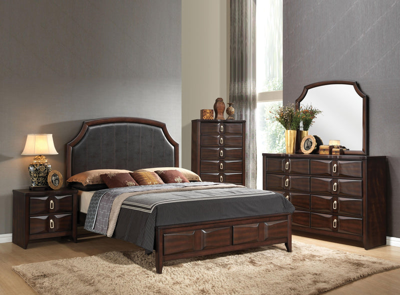 Lancaster Espresso PU & Espresso Queen Bed - Ornate Home