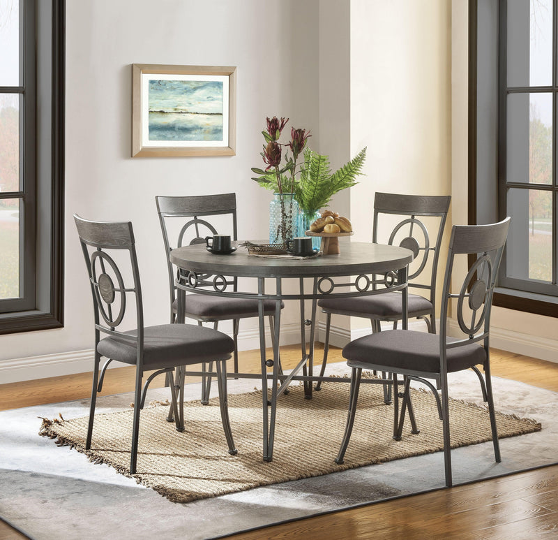 Landis Oak & Gunmetal Dining Table - Ornate Home