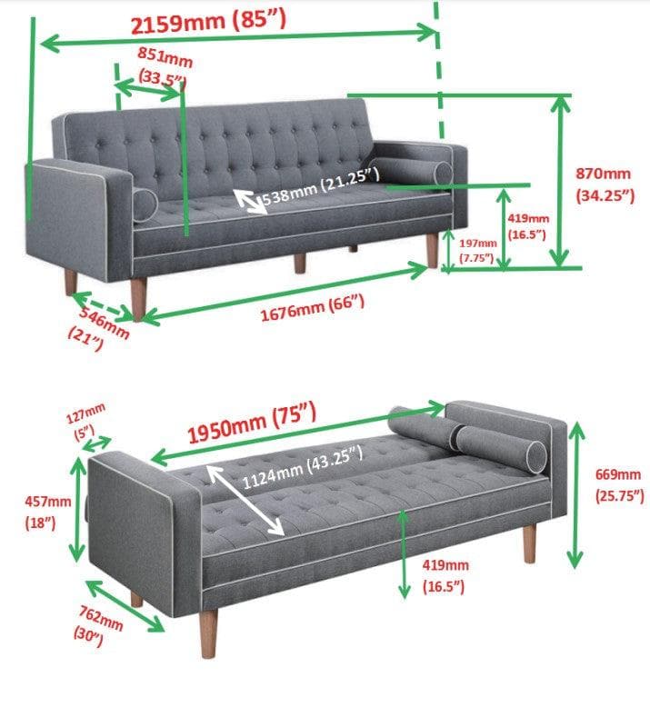 Lassen - Grey - Sofa Bed - Ornate Home