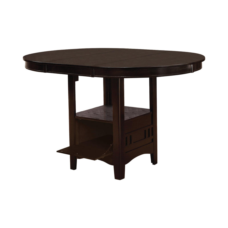 Lavon - Espresso - Oval Counter Height  Table w/ 18" Leaf - Ornate Home