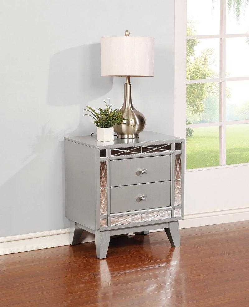 Leighton - Metallic Mercury - Nightstand - Ornate Home