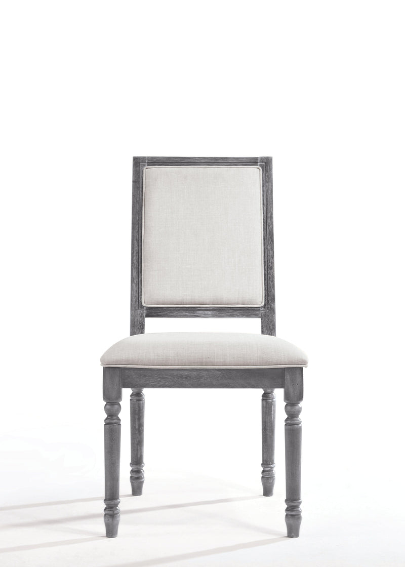 Leventis - Cream Linen & Weathered Gray - Side Chair (Set of 2) - Ornate Home