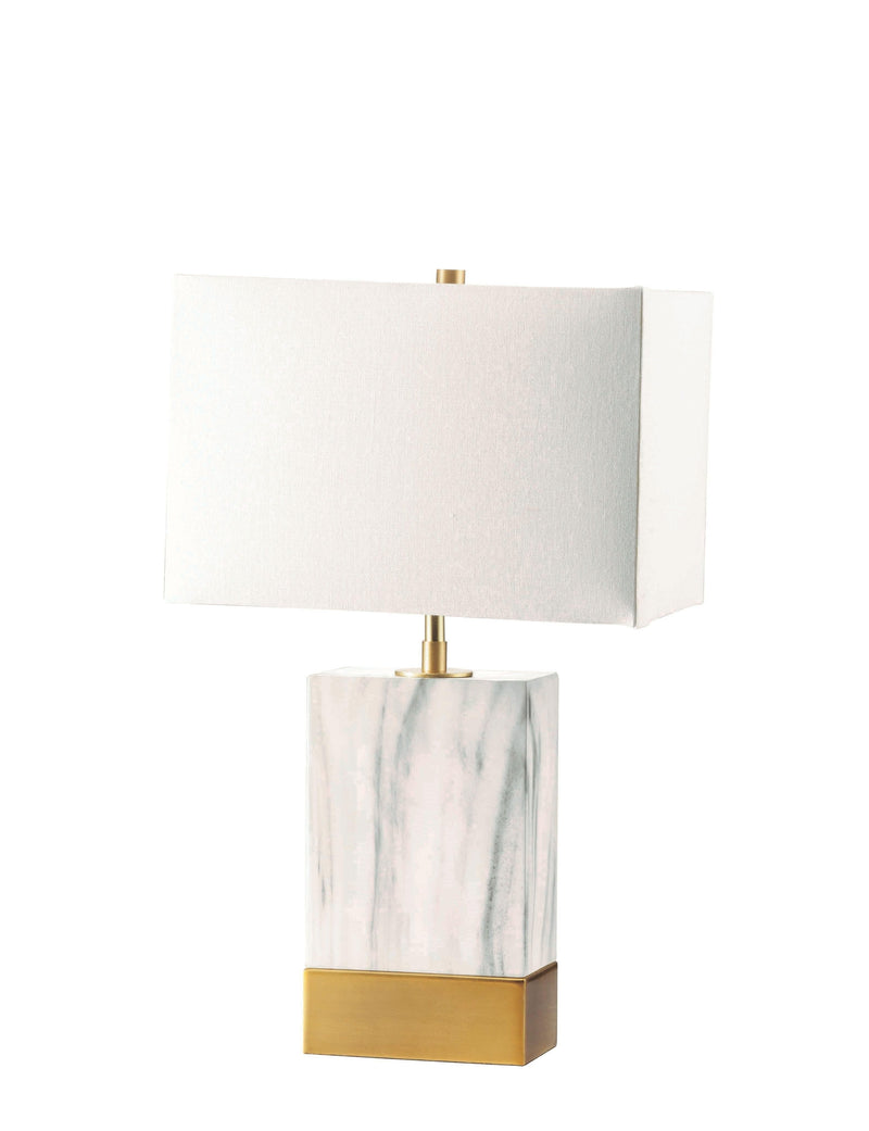 Libe White & Satin Gold Table Lamp - Ornate Home