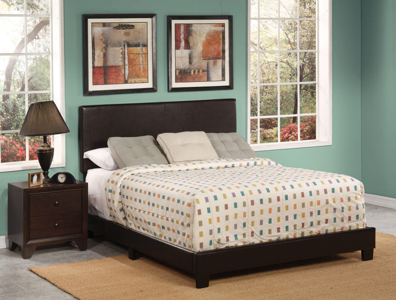 Lien Espresso PU Queen Bed - Ornate Home