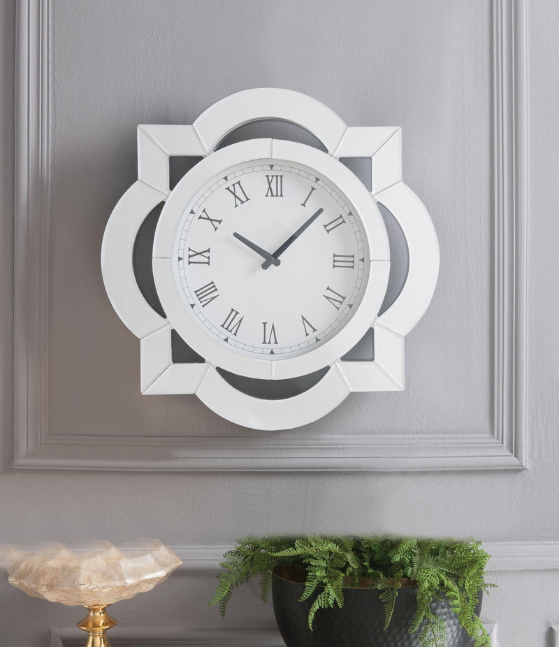 Lilac Mirrored Wall Clock - Ornate Home