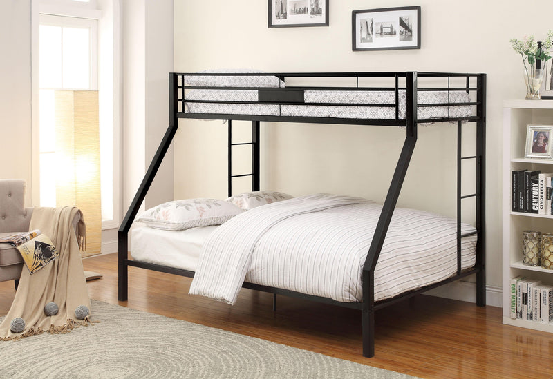 Limbra Sandy Black Bunk Bed (Twin XL/Queen) - Ornate Home