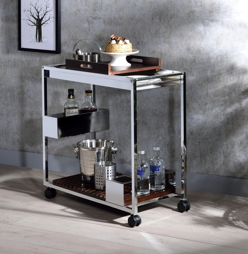 Lisses Chrome Serving Cart - Ornate Home