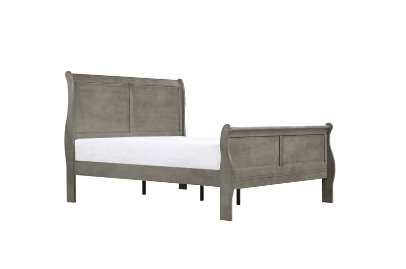 Louis Philip Gray Twin Sleigh Bed - Ornate Home