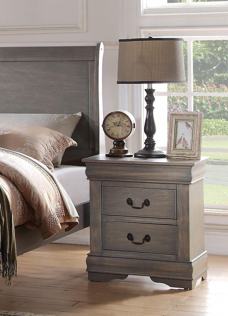 Louis Philippe Antique Gray Nightstand - Ornate Home