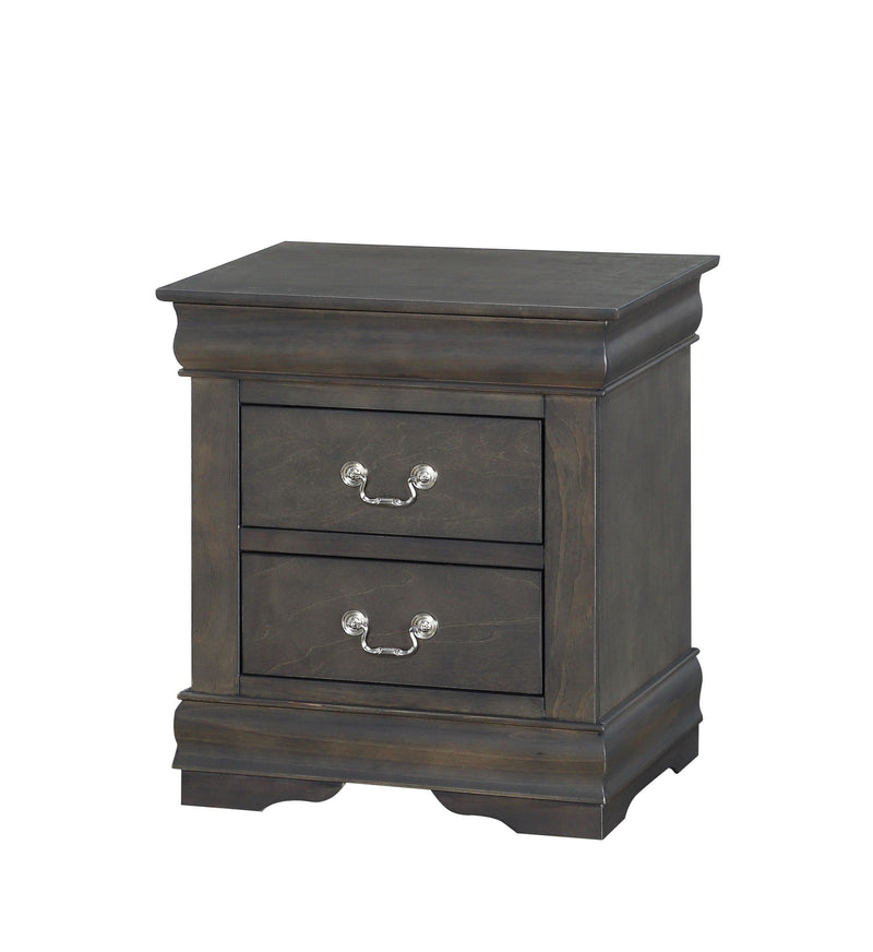 Louis Philippe Dark Gray Nightstand - Ornate Home