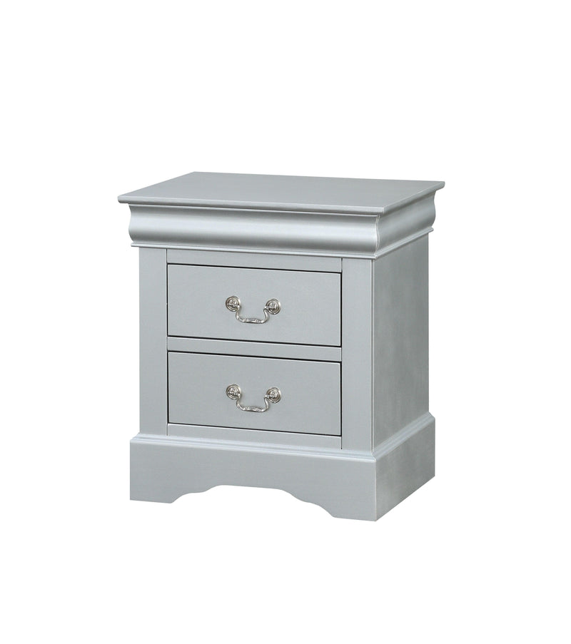 Louis Philippe III Platinum Nightstand - Ornate Home