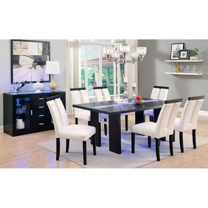 Luminar - Black & White - 7pc Dining Set - Ornate Home