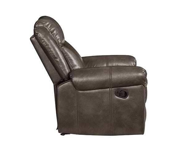 Lydia - Brown Faux Leather - Manual Reclining Sofa - Ornate Home