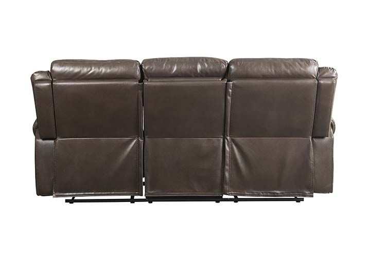 Lydia - Brown Faux Leather - Manual Reclining Sofa - Ornate Home