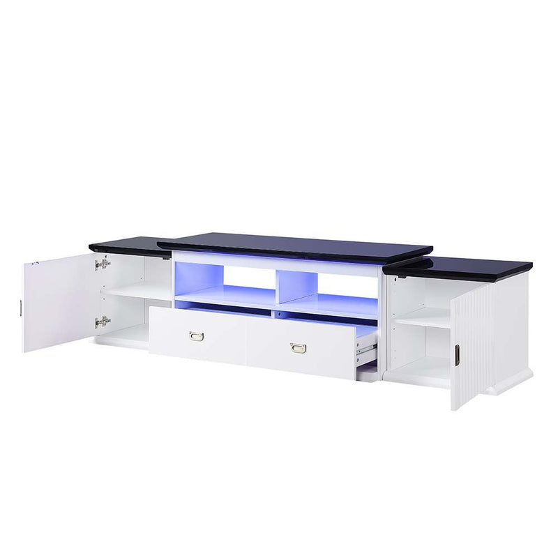 Barend White & Black High Gloss Finish 83" TV Stand