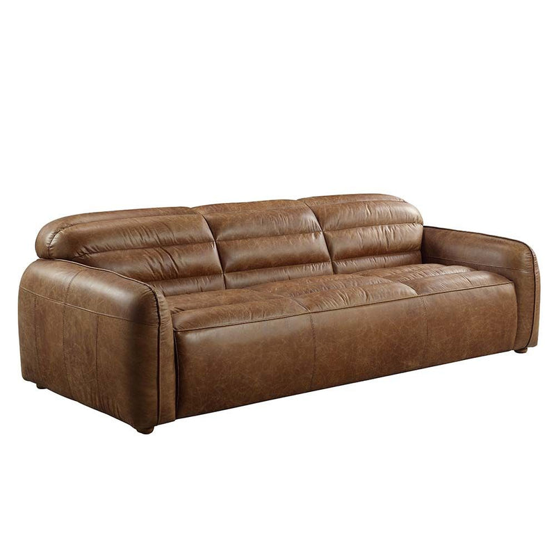 Rafer Cocoa Top Grain Genuine Leather Sofa