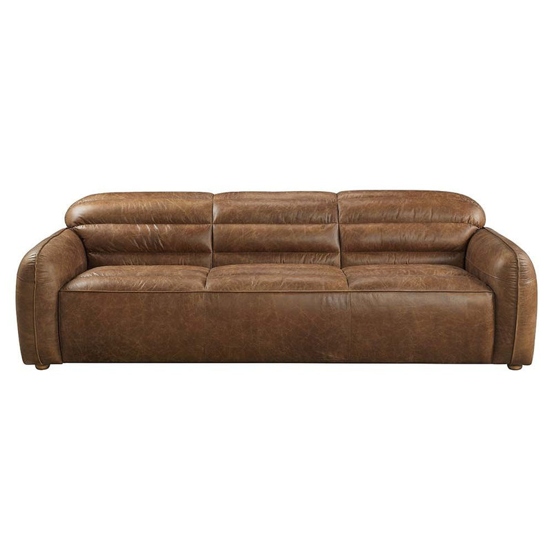 Rafer Cocoa Top Grain Genuine Leather Sofa