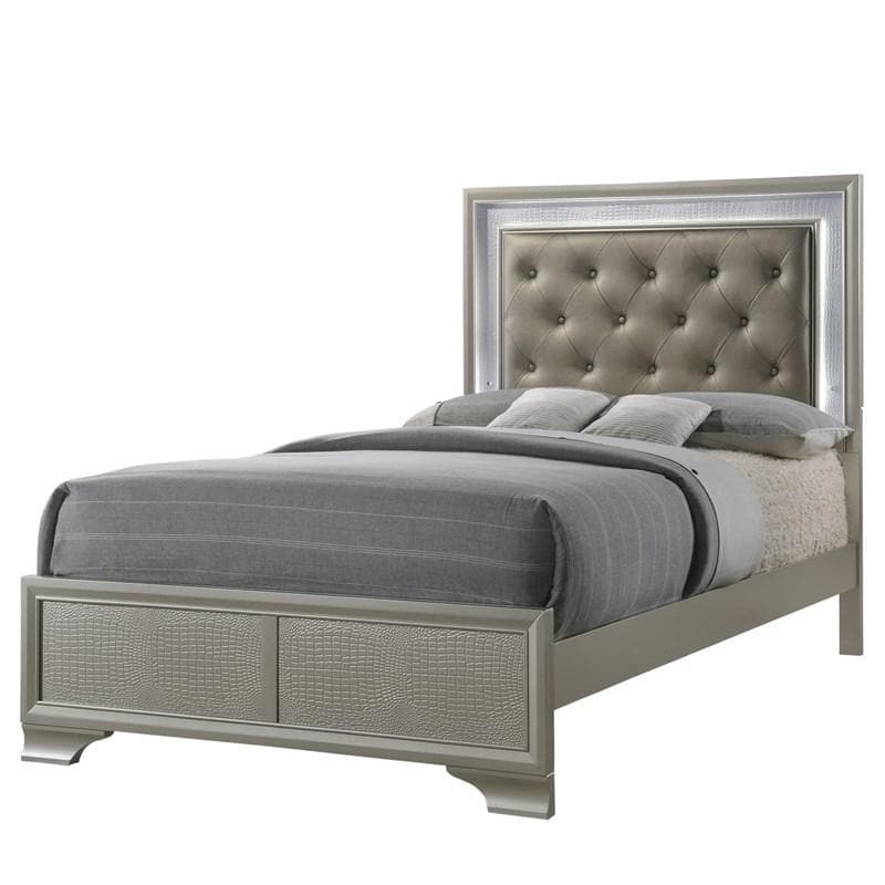 Lyssa Champagne Full Panel Bed - Ornate Home