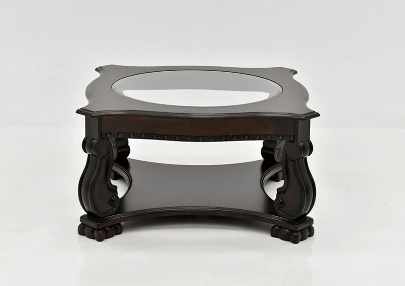 Madison Brown Wood Coffee Table with Casters - Ornate Home