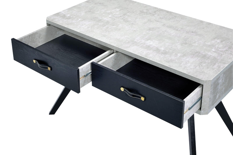 Magna Faux Concrete & Black Desk - Ornate Home