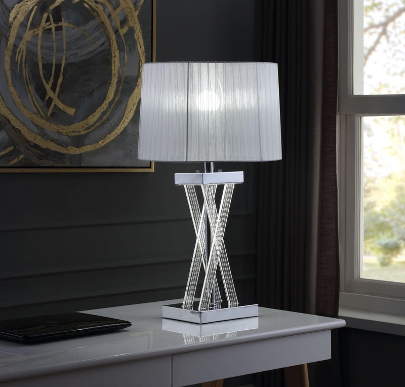 Mallory Clear Acrylic & Chrome Table Lamp - Ornate Home