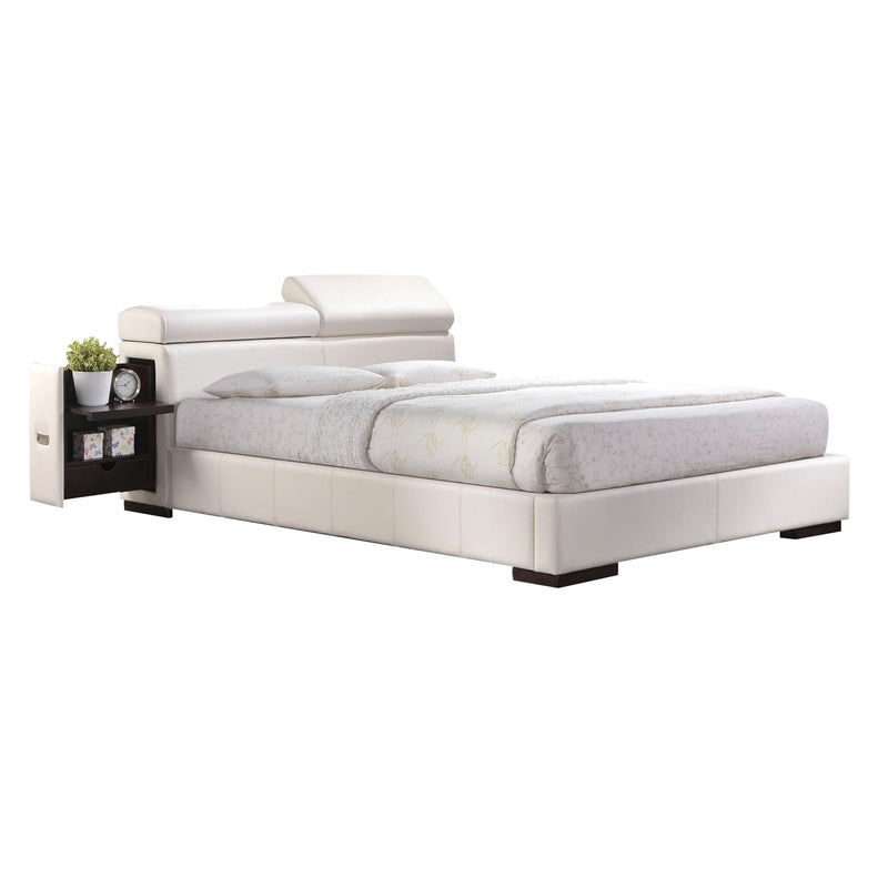 Manjot White PU Queen Bed - Ornate Home