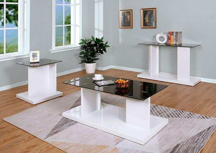 Mannedorf - White & Black - 3pc Coffee Table Set - Ornate Home