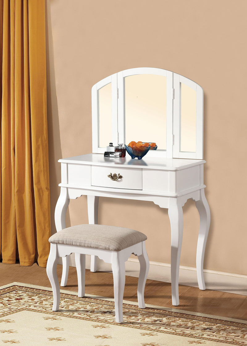 Maren White Vanity Mirror - Ornate Home