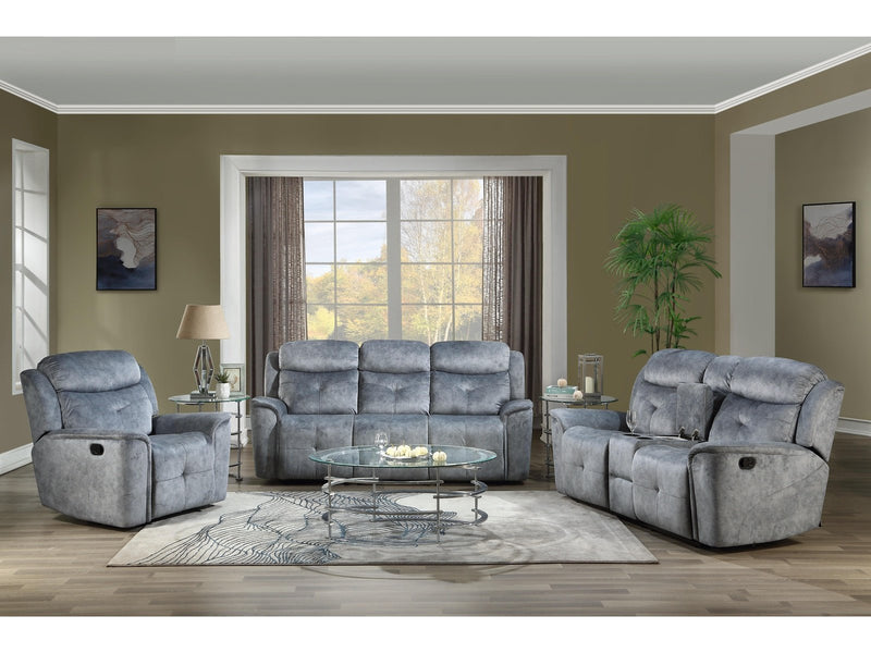 Mariana Silver Gray Fabric Sofa (Motion) - Ornate Home