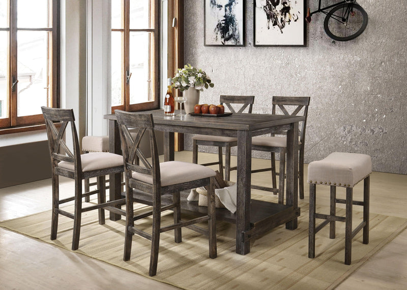 Martha II Weathered Gray Counter Height Table - Ornate Home