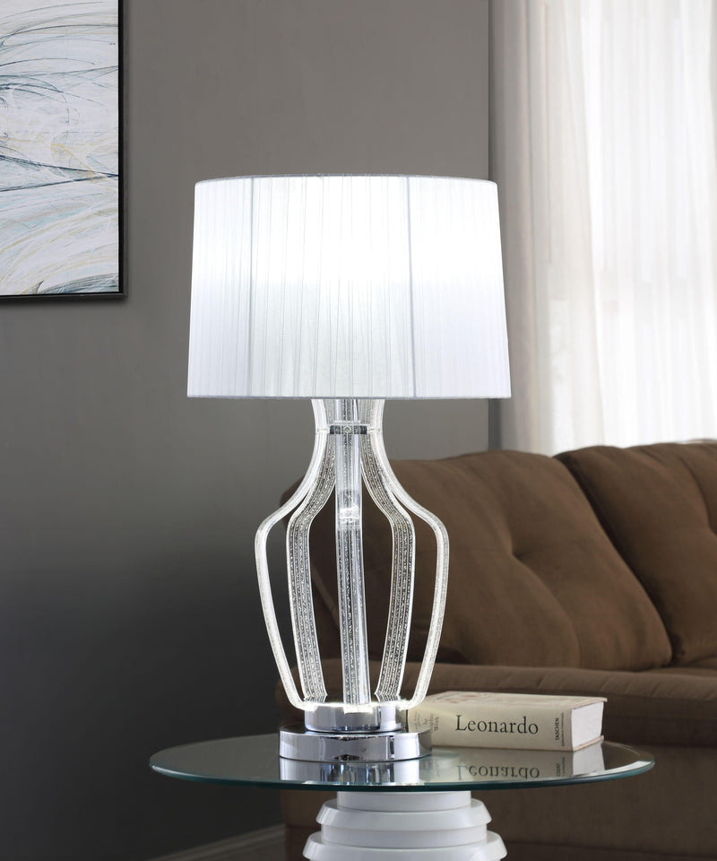 Mathilda Clear Acrylic & Chrome Table Lamp - Ornate Home