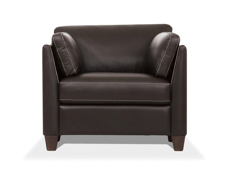 Matias Chocolate Leather Chair - Ornate Home