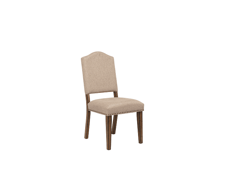 Maurice Khaki Linen & Antique Oak Side Chair - Ornate Home