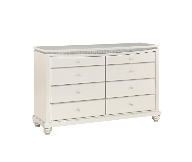 Maverick Platinum Dresser w/8 Drw - Ornate Home